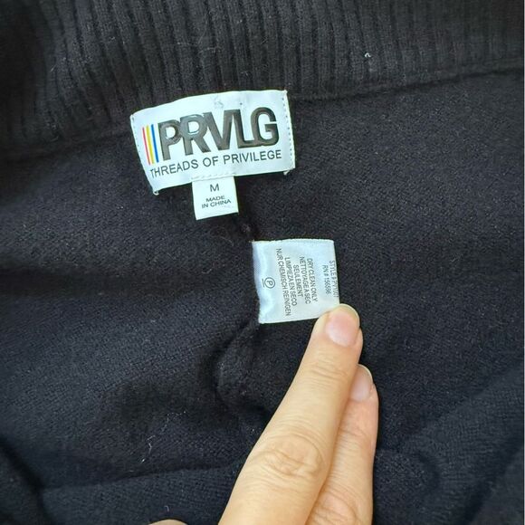 THREADS OF PRVLG Side Striped Cashmere Jogging Pants in Black M - Picture 5 of 13